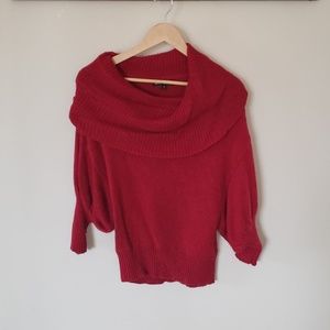 Express Red Cowl Neck 3/4 Sleeve Sweater